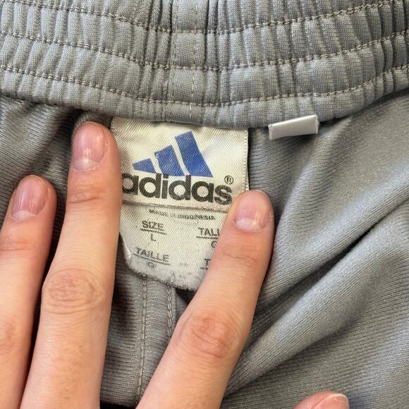 Vintage Y2K Adidas Gray Black 3 Striped Mens L‎ Break Away Track Pants Tear Away - Picture 5 of 13